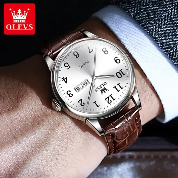 Olevs 5535 Stainless Steel Analog Wrist Watch For Men - Image 3