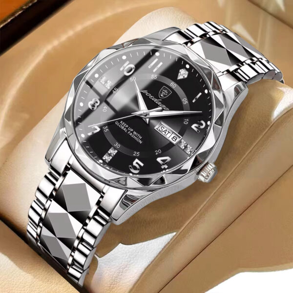 POEDAGAR 858 Luxury Man Wristwatch Waterproof Luminous Date Week Men Watch Sport Stainless Steel - Image 2