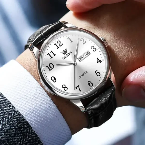 Olevs 5535 Stainless Steel Analog Wrist Watch For Men - Image 3