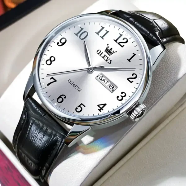 Olevs 5535 Stainless Steel Analog Wrist Watch For Men - Image 2