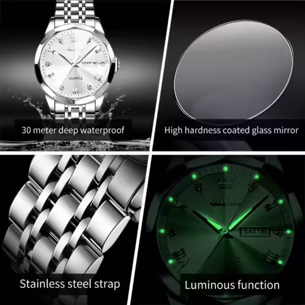 OLEVS 9931 Couple Quartz Men and Women Wristwatch - Image 3