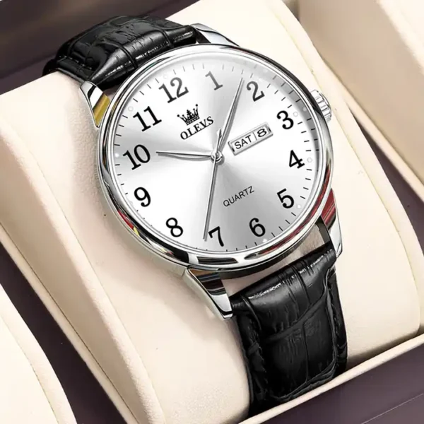 Olevs 5535 Stainless Steel Analog Wrist Watch For Men - Image 4