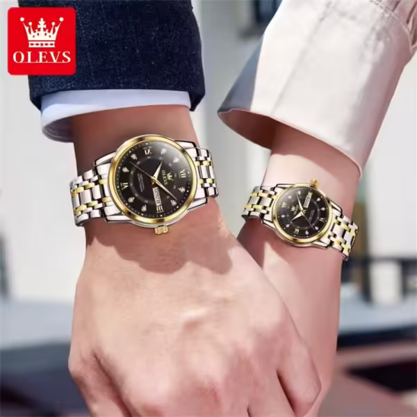 OLEVS 5513 Couple Watch Pair for Men And Women - Image 3