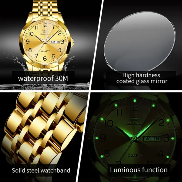 OLEVS 9970 stainless steel quartz watch for man - Image 4