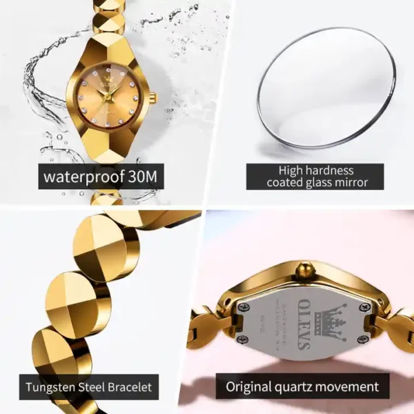 OLEVS 7007 Tungsten Steel Quartz Watch for Women Luxury Fashion - Image 6