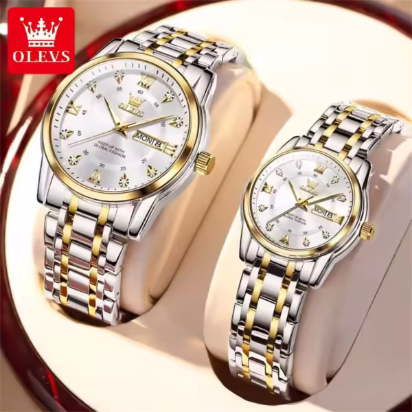 OLEVS 5513 Couple Watch Pair for Men And Women - Image 2