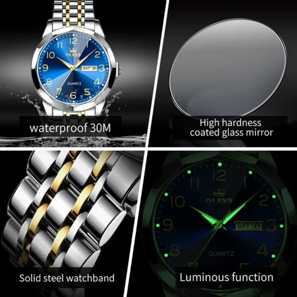 OLEVS 9970 stainless steel quartz watch for man - Image 5