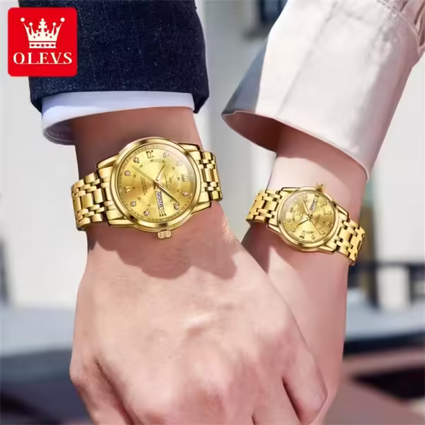 OLEVS 5513 Couple Watch Pair for Men And Women - Image 5