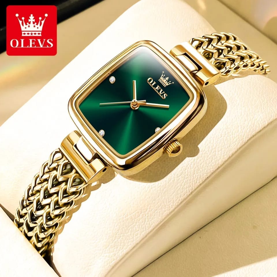OLEVS 9948 Square Quartz Stainless Steel Watch for Women - Image 2