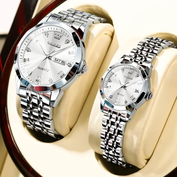 OLEVS 9931 Couple Quartz Men and Women Wristwatch - Image 2