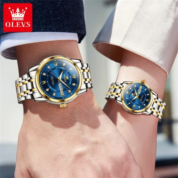 OLEVS 5513 Couple Watch Pair for Men And Women - Image 4