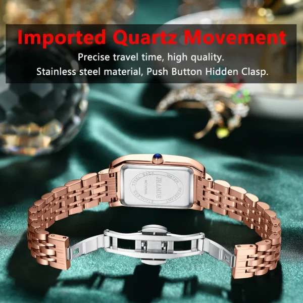 POEDAGAR 365 Quartz Square Watch For Women - Image 4