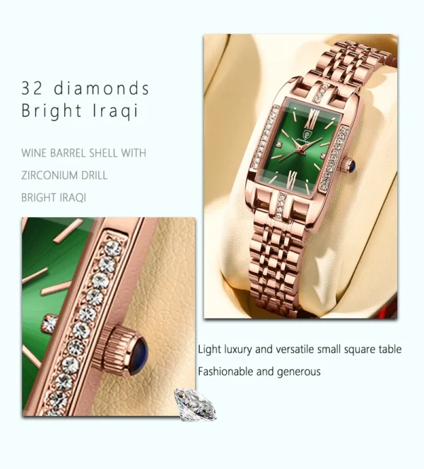 POEDAGAR 365 Quartz Square Watch For Women - Image 6