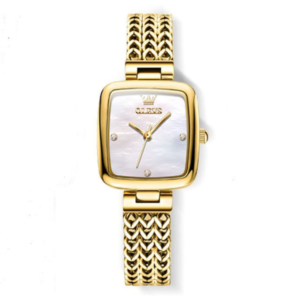 OLEVS 9948 Square Quartz Stainless Steel Watch for Women