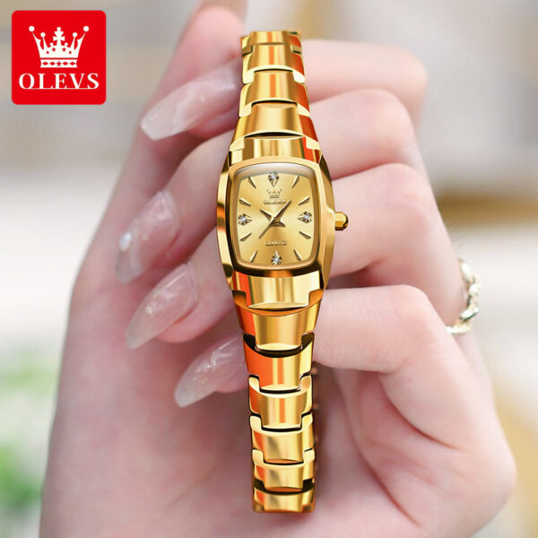 OLEVS 7006 Tungsten steel Strap Quartz Watch For Women - Image 3