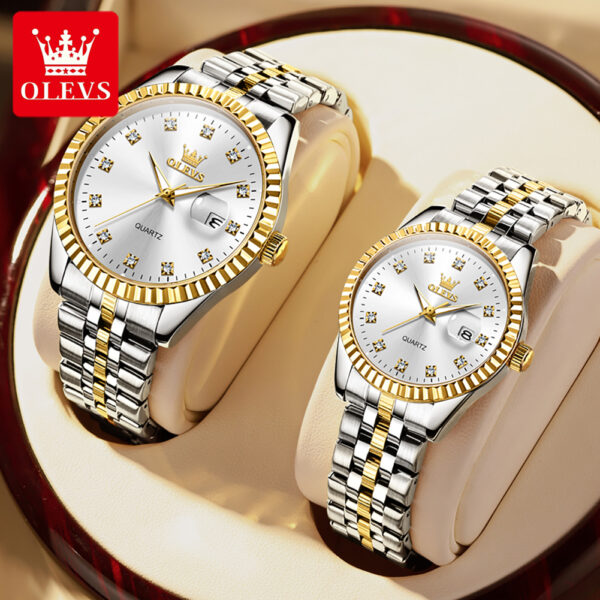 OLEVS 5526 High Quality Luxury Quartz Couple watch - Image 2