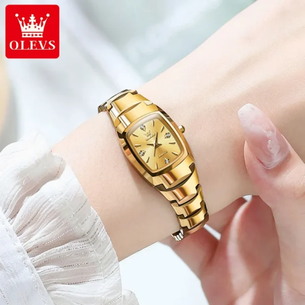OLEVS 7006 Tungsten steel Strap Quartz Watch For Women - Image 4