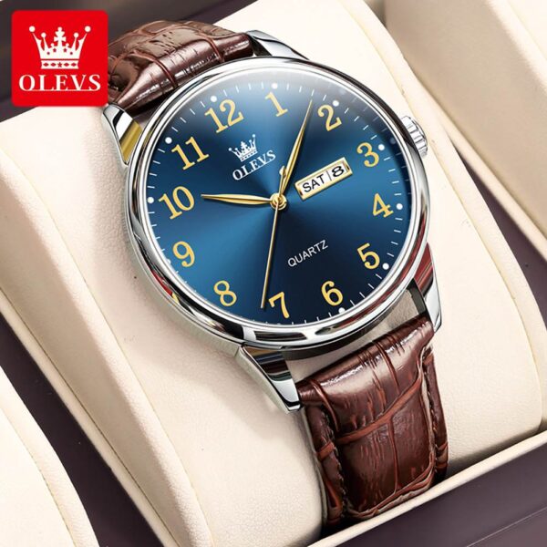 Olevs 5535 Stainless Steel Analog Wrist Watch For Men - Image 2