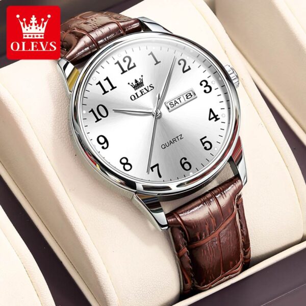 Olevs 5535 Stainless Steel Analog Wrist Watch For Men - Image 2