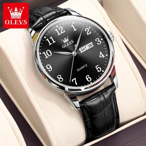 Olevs 5535 Stainless Steel Analog Wrist Watch For Men - Image 2