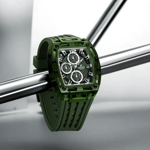 NAVIFORCE 7105 Chronograph Silicone Strap Quartz Watch For Men - Image 4