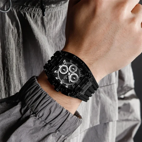 NAVIFORCE 7105 Chronograph Silicone Strap Quartz Watch For Men - Image 5