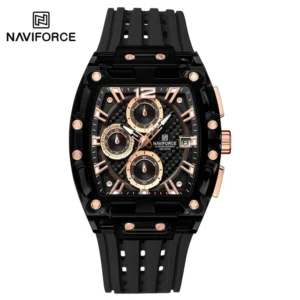 NAVIFORCE 7105 Chronograph Silicone Strap Quartz Watch For Men