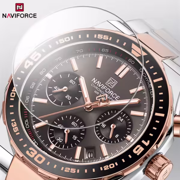 NAVIFORCE 8049 Top Brand Luxury Chronograph Calendar Stainless Steel Quartz Watch For Men - Image 5