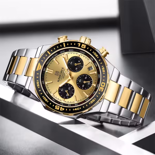 NAVIFORCE 8049 Top Brand Luxury Chronograph Calendar Stainless Steel Quartz Watch For Men - Image 6