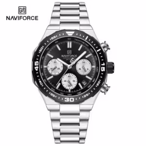 NAVIFORCE 8049 Top Brand Luxury Chronograph Calendar Stainless Steel Quartz Watch For Men