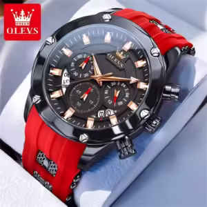 OLEVS 9991 Silicone Strap Chronograph Quartz Watch For Man