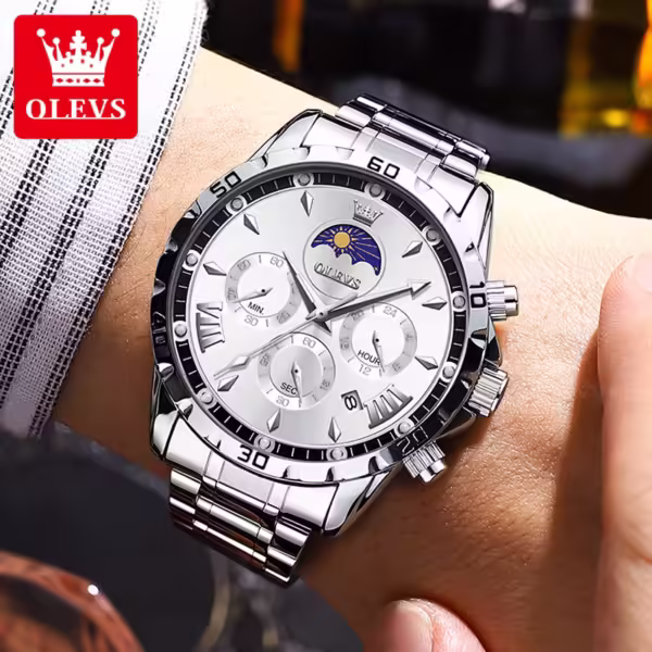 OLEVS 2949 Chronograph Stainless steel Luminous Male watch - Image 4