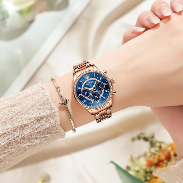 Olevs YT 715 Stainless Steel Chronograph Watch For Women - Image 4