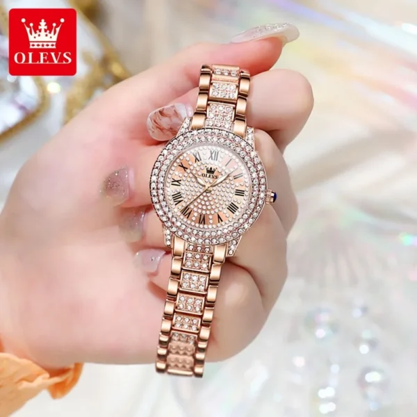 OLEVS 9943 Stainless Steel Analog Watch For Women - Image 4