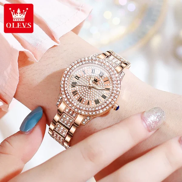 OLEVS 9943 Stainless Steel Analog Watch For Women - Image 6
