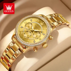 Olevs YT 715 Stainless Steel Chronograph Watch For Women