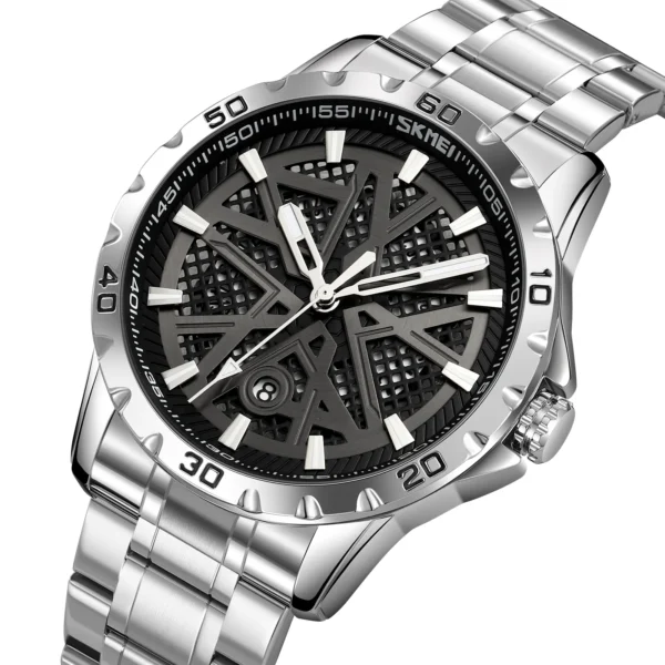 Skmei 9337 Quartz Stainless Steel Srap Watch For Men - Image 2