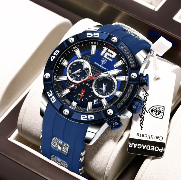 POEDAGAR 912 Chronograph Silicone Strap Men's Quartz Watch
