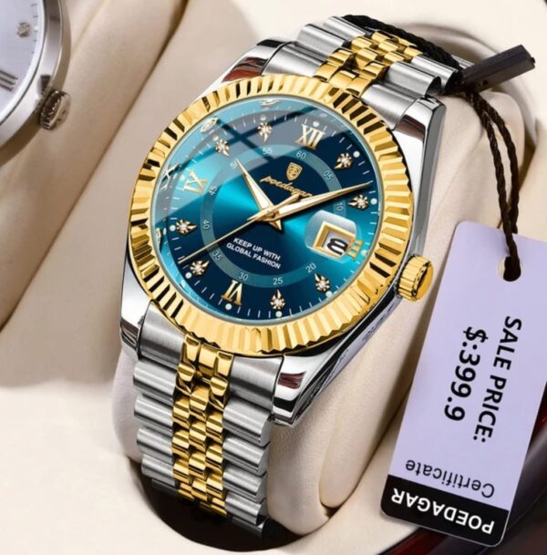 Poedagar 910 Quartz Watch Stainless Steel Strap Men's Watch