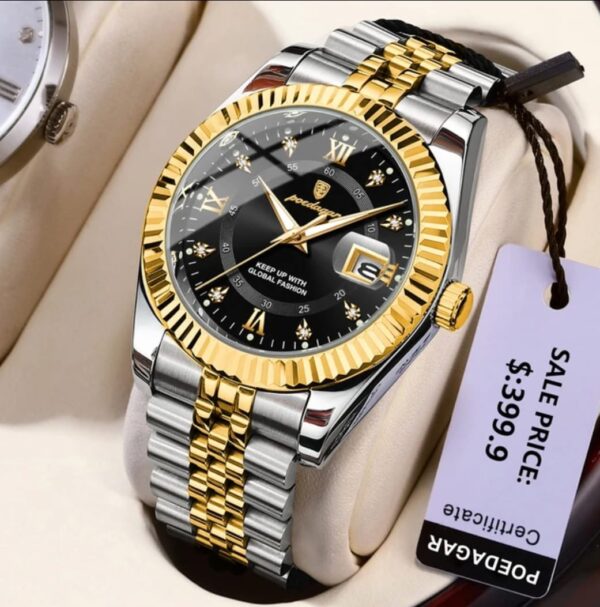 Poedagar 910 Quartz Watch Stainless Steel Strap Men's Watch
