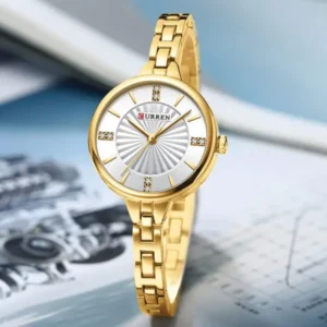 CURREN 9097 Trendy Fashion Stainless Steel Quartz Watch Women
