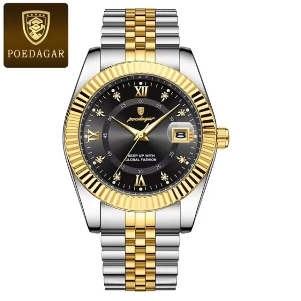 Poedagar 910 Quartz Watch Stainless Steel Strap Men's Watch - Image 2