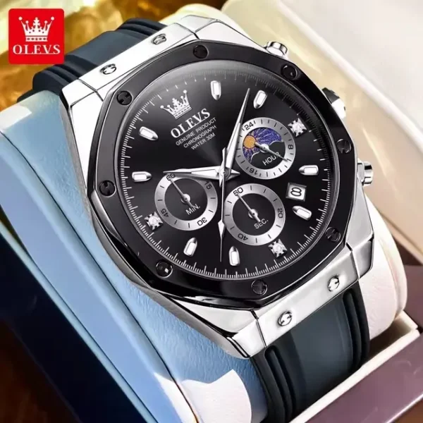 OLEVS 9911 Luxury Chronograph Sports Quartz Men's Watch - Image 4
