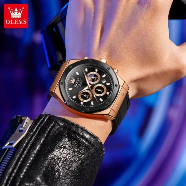 OLEVS 9911 Luxury Chronograph Sports Quartz Men's Watch - Image 2