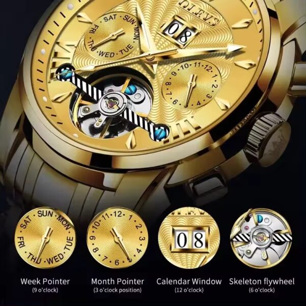 OLEVS 9965 Automatic Mechanical Men's Watch - Image 3