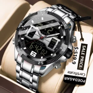 POEDAGAR 103 Luxury Stainless Steel Strap Quartz Watch For Men