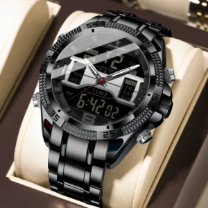 POEDAGAR 103 Luxury Stainless Steel Strap Quartz Watch For Men