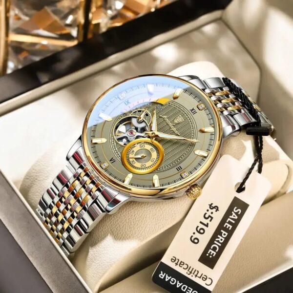 POEDAGAR 1416 Top Luxury Automatic Mechanical Stainless Steel Men's Watch - Image 6
