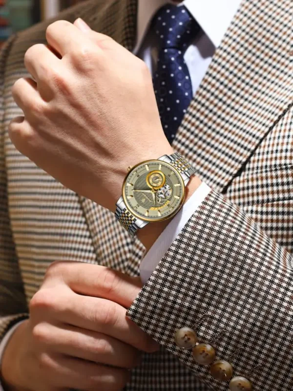 POEDAGAR 1416 Top Luxury Automatic Mechanical Stainless Steel Men's Watch - Image 4