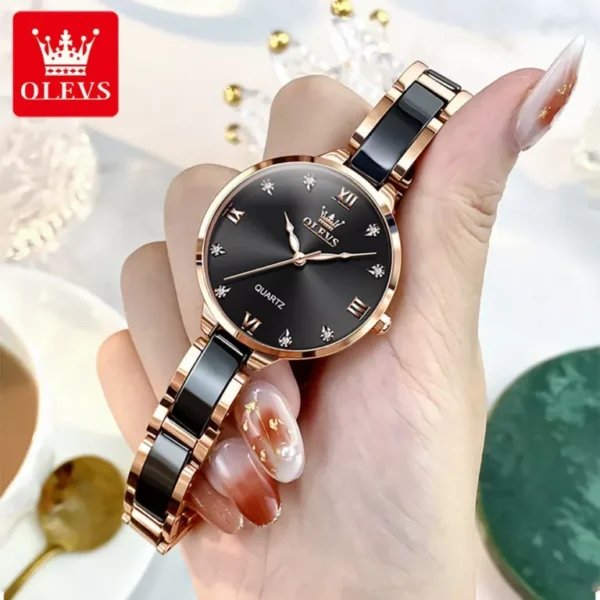 Olevs 5872 Stainless Steel Wrist Watch For Women - Image 3